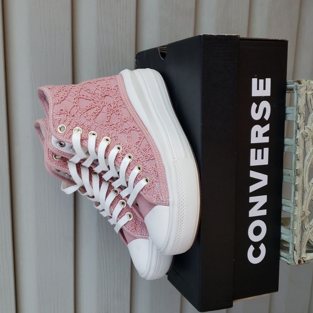 Converse Canvas CTAS Move Platform Daisy Cord Rust Pink Egret Sneakers Size 5.5